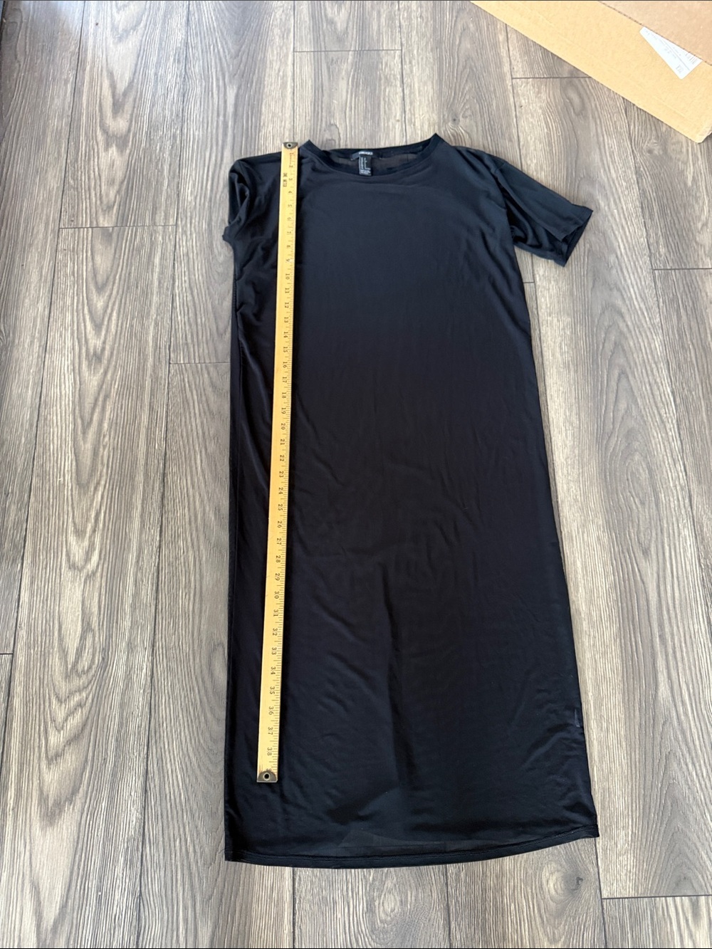 Black Sheer Mesh Maxi T-Shirt Dress Short Sleeve Size Small USA Made - Picture 4 of 8